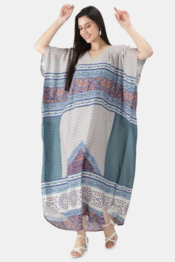 Buy Dusk Attire Rayon Loungewear Dress - Blue at Rs.2790 online