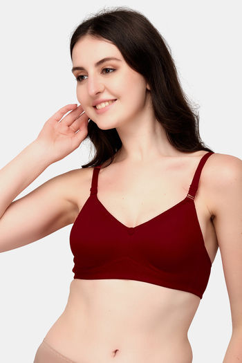 Buy Exotica Lingerie Queen Double Layered Non Wired Full Coverage Bralette - Maroon