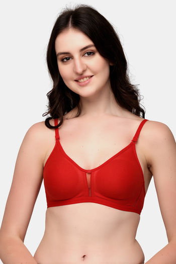 Buy Exotica Lingerie Uma Ebony Double Layered Non Wired Full Coverage  Bralette - Red at Rs.399 online