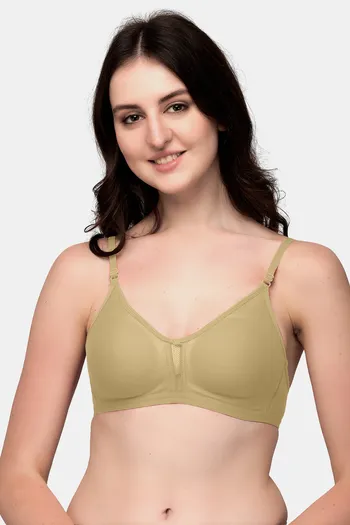 Buy Exotica Lingerie Uma Ebony Double Layered Non Wired Full Coverage  Bralette - Skin at Rs.399 online