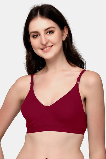 Buy Exotica Lingerie Italian Double Layered Non Wired Full Coverage Bralette - Maroon