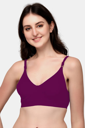 Buy Exotica Lingerie Italian Double Layered Non Wired Full Coverage Bralette - Purple