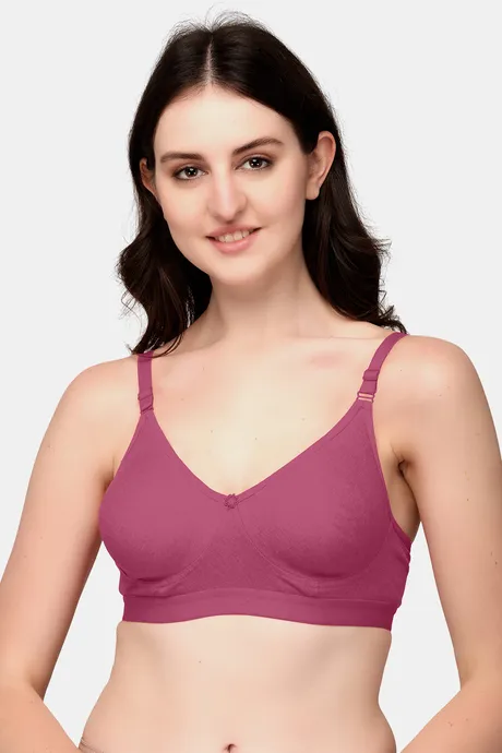 Buy Exotica Lingerie Venice Double Layered Non Wired Full Coverage Bralette  - Indian Red at Rs.552 online