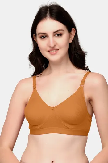 Buy Exotica Lingerie Venice Double Layered Non Wired Full Coverage Bralette  - Orange at Rs.552 online