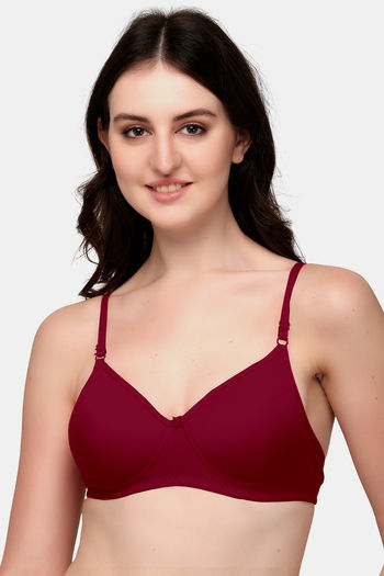 Buy Exotica Lingerie Milano Padded Non Wired Full Coverage Bralette - Maroon