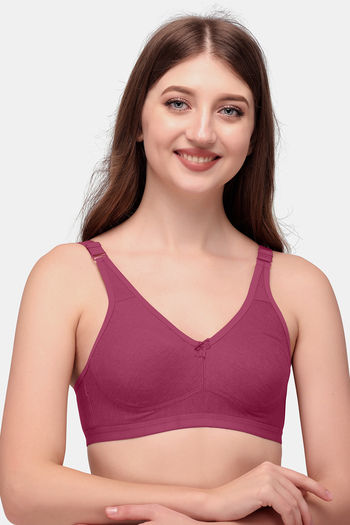 Buy Exotica Lingerie Double Layered Non Wired Full Coverage Minimiser Bra - Indian Red