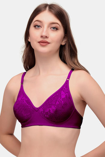 Buy Exotica Lingerie Double Layered Non Wired Medium Coverage T-Shirt Bra -  Purple at Rs.440 online