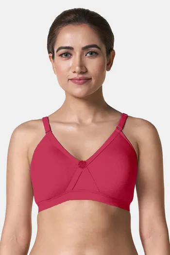 Buy Exotica Lingerie Double Layered Non Wired Full Coverage T-Shirt Bra -  Light Maroon at Rs.584 online