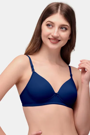 Exotica Lingerie Padded Non Wired Medium Coverage Push up Bra - Blue