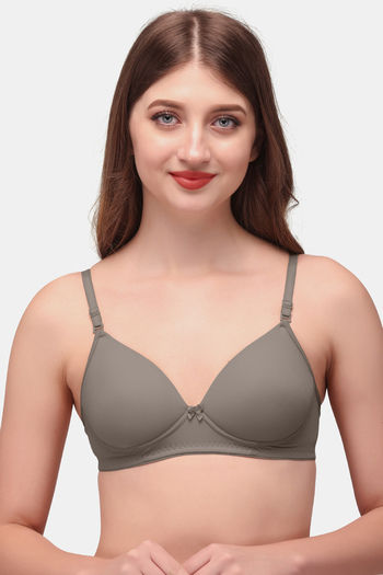 Buy Exotica Lingerie Padded Non Wired Medium Coverage Push up Bra - Grey