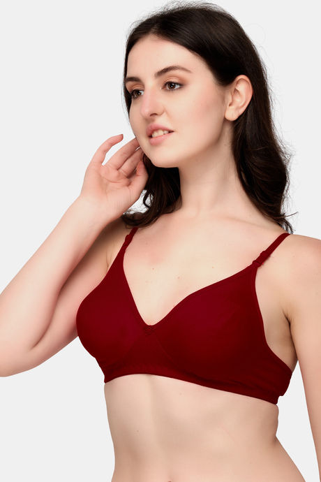Exotica Lingerie Padded Non Wired Medium Coverage T-Shirt Bra - Maroon