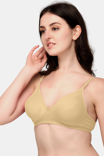 Buy Exotica Lingerie Double Layered Non Wired Medium Coverage T-Shirt Bra - Skin