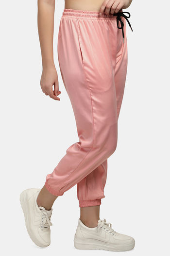 Satin pink 2024 joggers