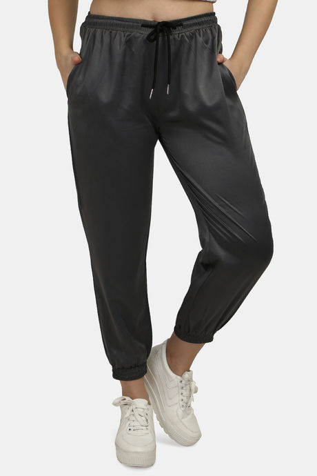 Buy Smarty Pants Satin Joggers - Grey 