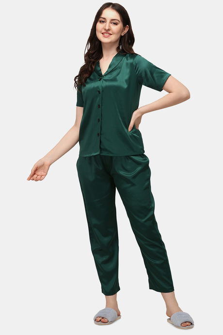 Green satin pj discount set