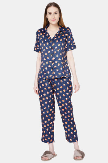 Buy Smarty Pants Satin Pyjama Set - Blue