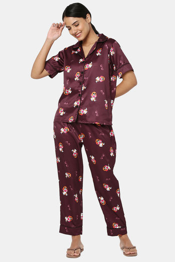 Smarty Pants Cotton Pyjama Set Maroon