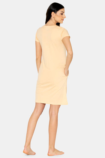 Buy Juliet Cotton Mid Length Nightdress - Yellow at Rs.1199 online