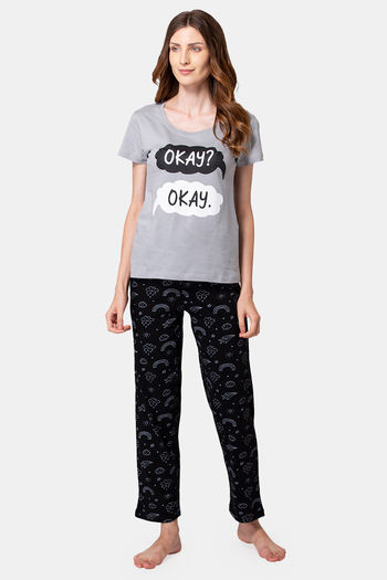 Buy Lounge Dreams Cotton Pyjama Set - Grey