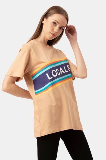 Buy Lounge Dreams Cotton T-Shirt - Beige at Rs.1299 online