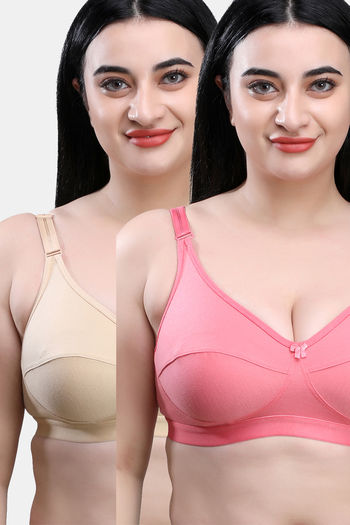 Souminie Double Layered Non-Wired Full Coverage Sag Lift Bra - Pink