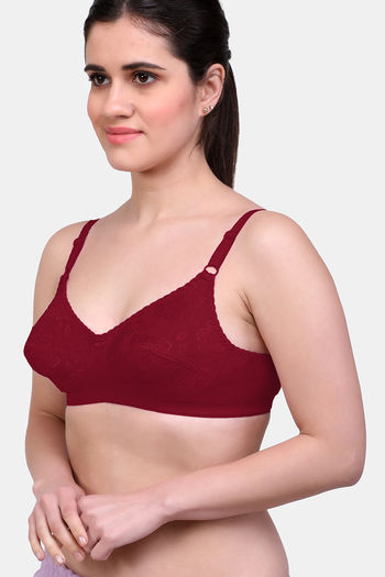 Buy Sk Dreams Double Layered Non Wired Full Coverage Lace Bra