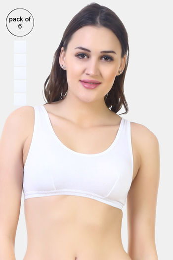 Buy Bodycare Pack Of 3 Solid Non Wired Non Padded Sports Bras