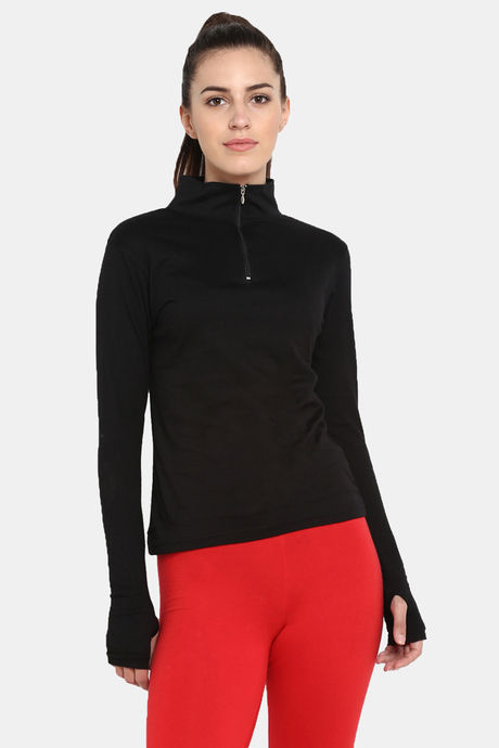 Buy Appulse Cotton Thumbopen Long Sleeve High Neck Sports T-Shirt