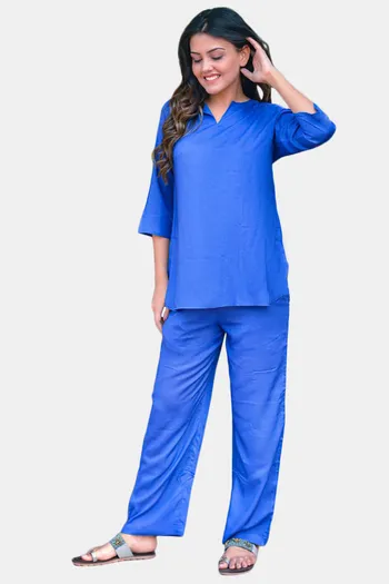 Buy Navyas Fashion Modal Loungewear Dress - Blue at Rs.1500 online