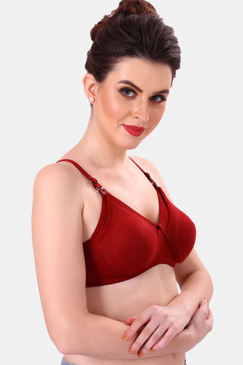 Momtobe Single Layered Non Wired Full Coverage Maternity / Nursing Bra  (Pack of 3) - Assorted