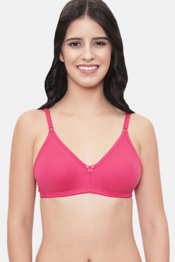 LILY Cotton Double Layered Non Wired 3/4th Coverage T-Shirt Bra - Dark Pink