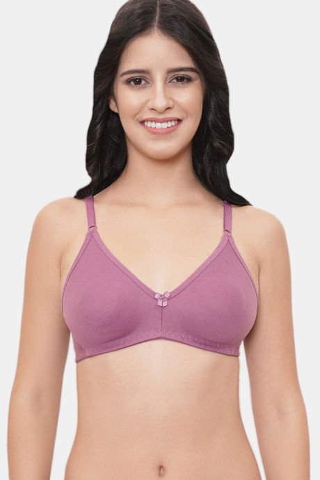 Buy LILY Cotton Double Layered Non Wired 3/4th Coverage T-Shirt Bra - Mauve  at Rs.799 online