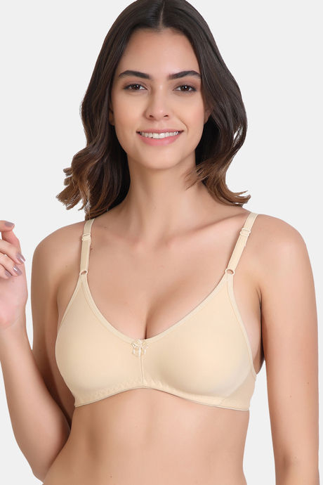 LILY Cotton Double Layered Non Wired 3/4th Coverage T-Shirt Bra - Skin