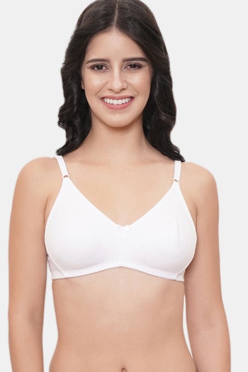 Buy LILY Cotton Double Layered Non Wired 3/4th Coverage T-Shirt Bra - White  at Rs.799 online