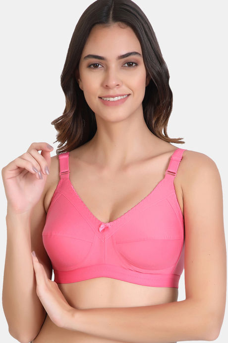 Enell Sport Bra Size 4 High Impact Front Close Satin Pink