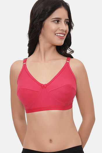 Buy LILY Everyday Single Layered Non Wired 3/4th Coverage Minimiser Bra - Dark Pink