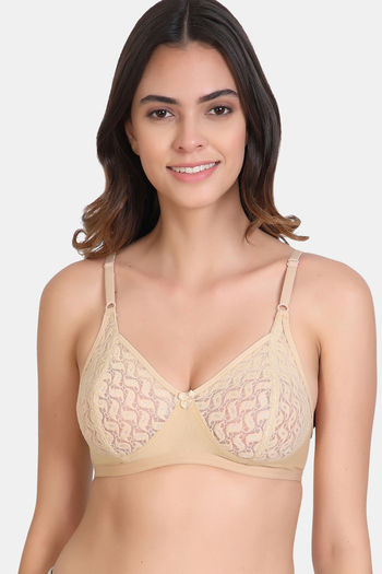 Buy LILY Everyday Single Layered Non Wired 3/4th Coverage Minimiser Bra -  Nude at Rs.699 online
