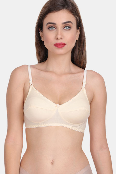 Buy Rosaline Everyday Double Layered Non Wired Full Coverage Super Support  Bra - Salmon at Rs.329 online