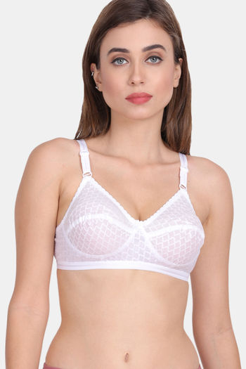 Buy Lily Single Layered Non-Wired 3/4Th Coverage Super Support Bra - White