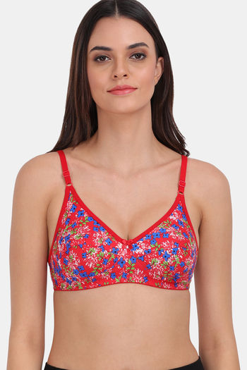 Buy Lily Single Layered Non Wired High / 3/4Th + Coverage T-Shirt Bra - Red