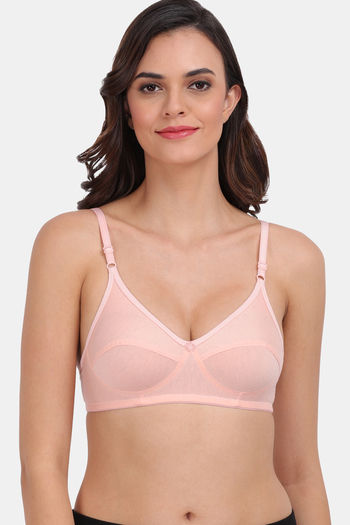 Buy Lily Single Layered Non Wired High / 3/4Th + Coverage T-Shirt Bra - Peach