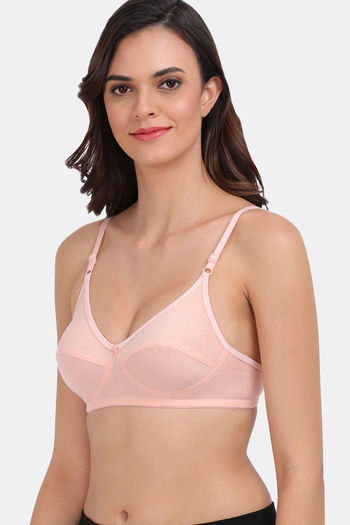 Lily Single Layered Non Wired High / 3/4Th + Coverage T-Shirt Bra - Peach