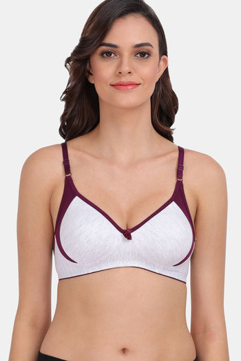 Buy Lily Double Layered Non Wired High / 3/4Th + Coverage T-Shirt Bra - Wine