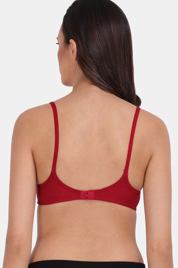 Lily Single Layered Non Wired High / 3/4Th + Coverage Sleep Bra - Maroon