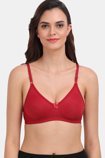 Buy Lily Double Layered Non Wired High / 3/4Th + Coverage Sleep Bra - Maroon
