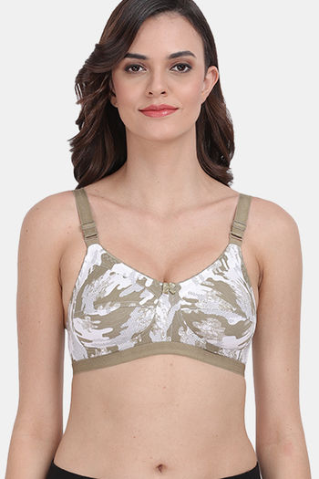 Buy Lily Single Layered Non Wired High / 3/4Th + Coverage Sleep Bra - Olive