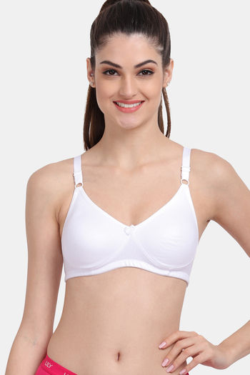 Lily Double Layered Non-Wired 3/4Th Coverage T-Shirt Bra - White