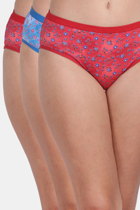 Buy Lily Cotton Printed Hipster Panty (Pack of 3) - Blue at Rs.899