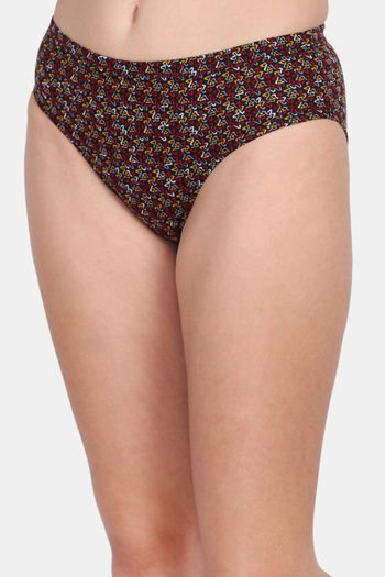 Buy Lily Cotton Printed Hipster Panty (Pack of 3) - Black at Rs.899 online