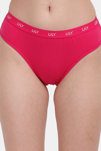 Buy Clovia Pink 100 Percent Cotton Low Waist Outer Elastic Bikini Panty  Online